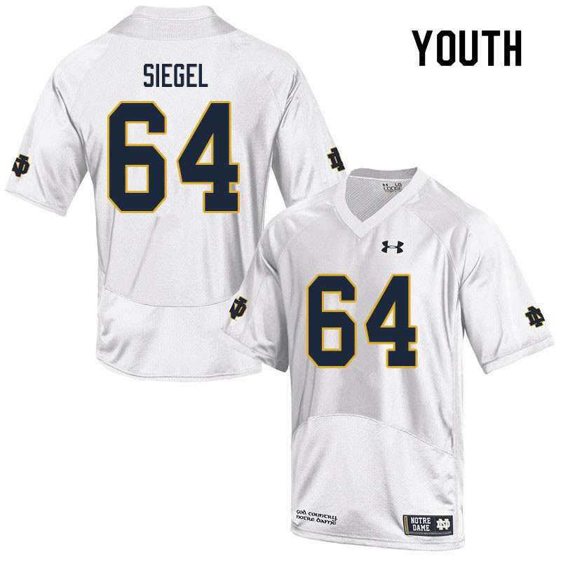 Youth #64 Max Siegel Notre Dame Fighting Irish College Football Jerseys Sale-White - Click Image to Close